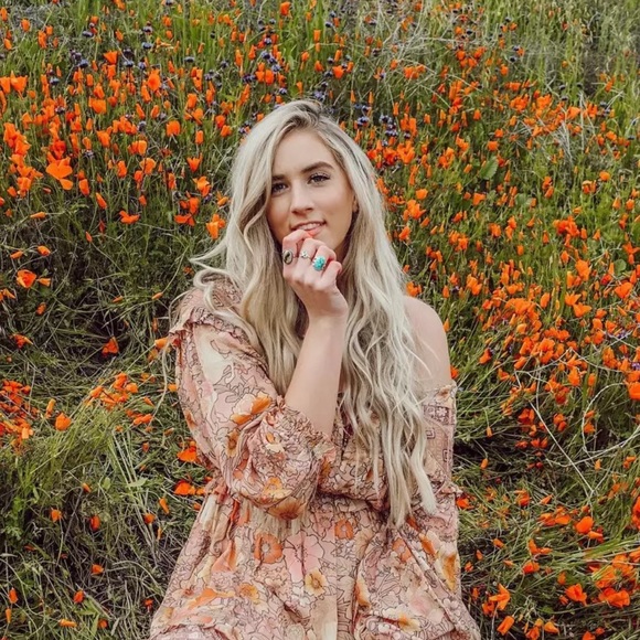 Gypsy Boho Festival Floral Mini Long Sleeve Dress - Picture 12 of 12